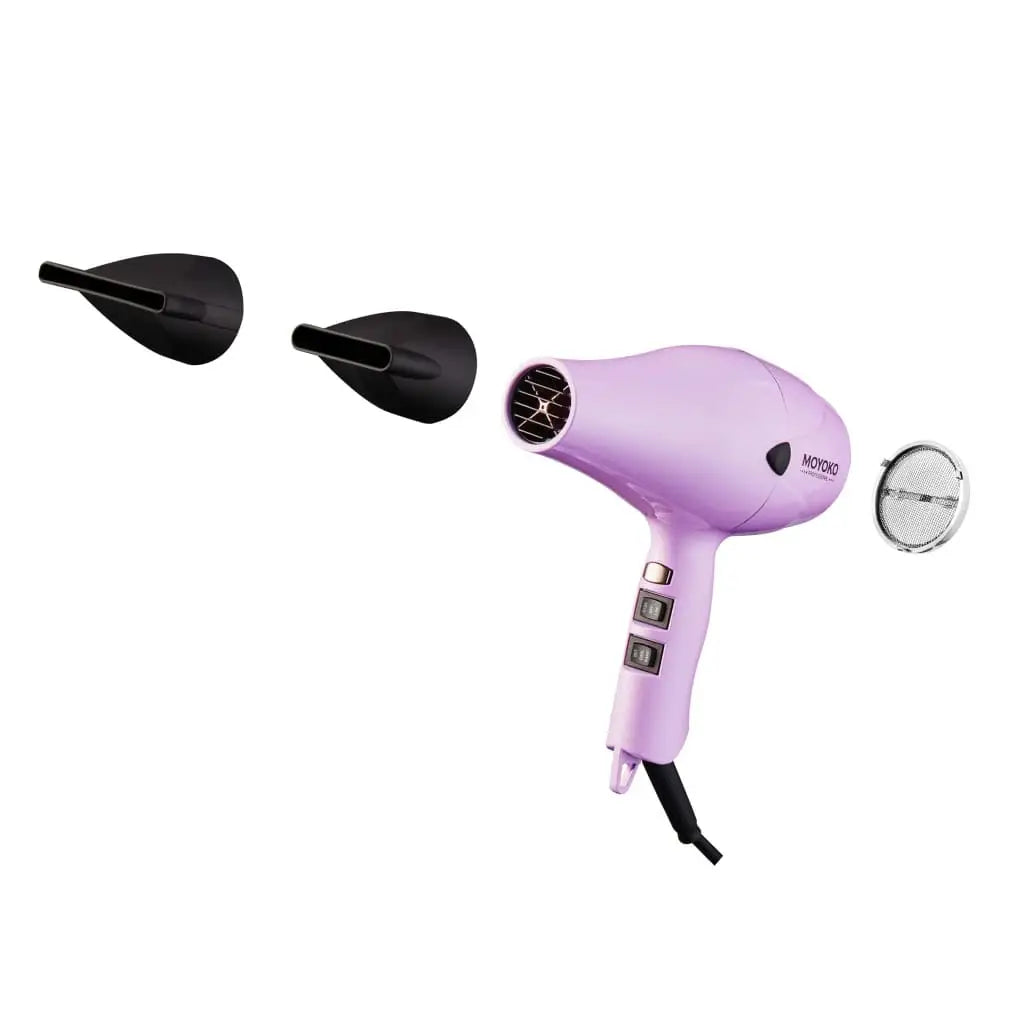 Moyoko E8 Lilac Hair Dryer with Attachments | Professional Blow Dryer
