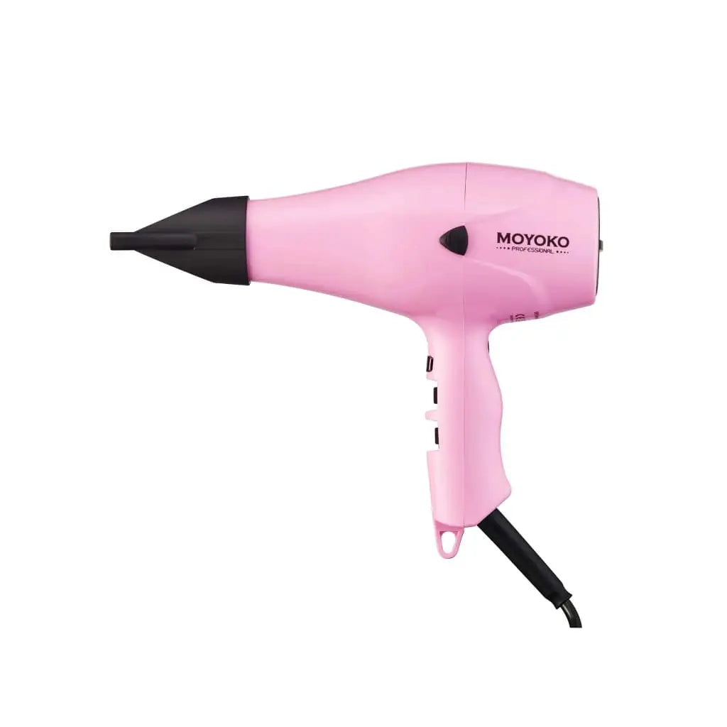Pink Moyoko Professional Hair Dryer. Salon Quality Hair Styling Tool.
