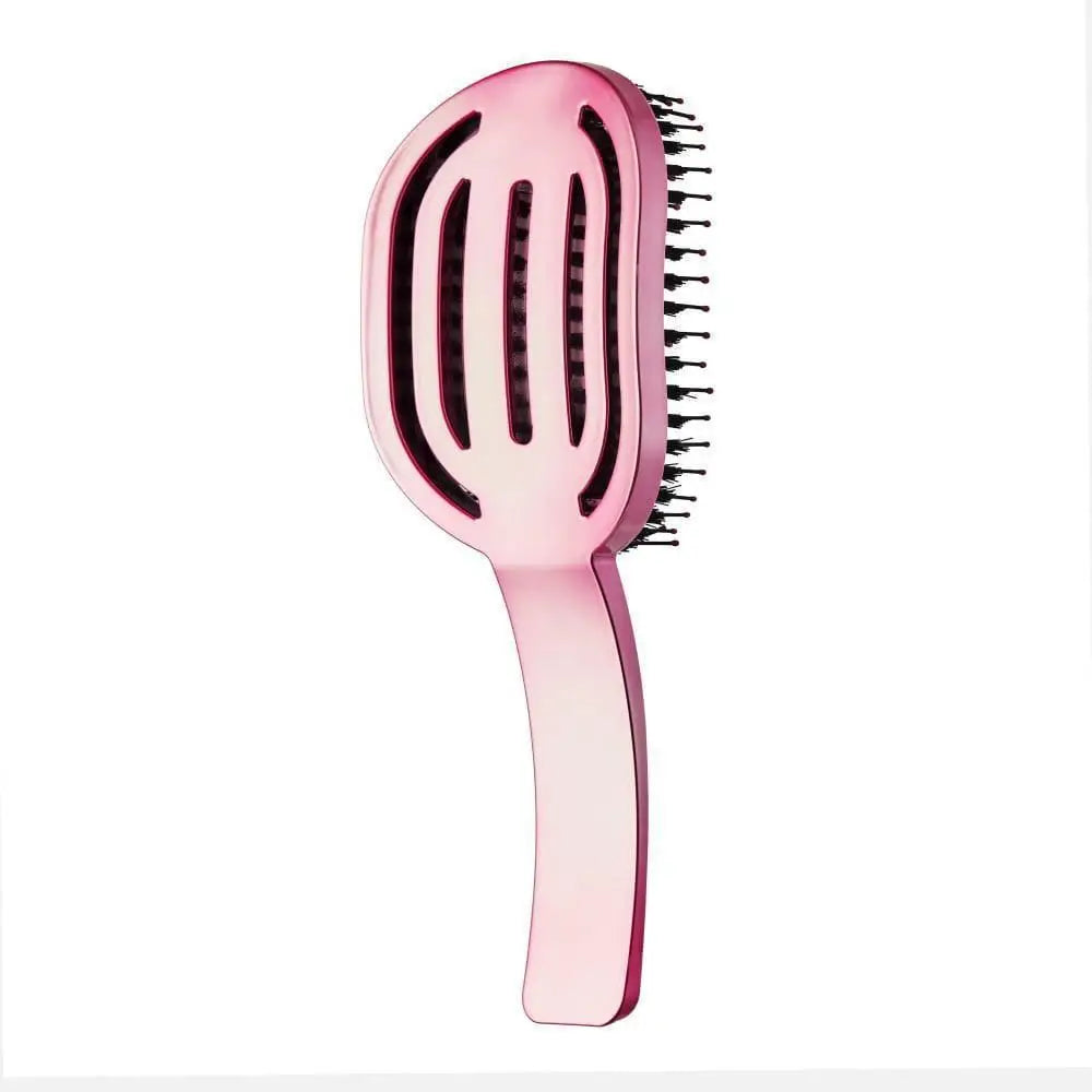 Moyoko Hailo Pink Chrome Detangling Hair Brush. Easy Hair Detangling. Partner's Hair Design.