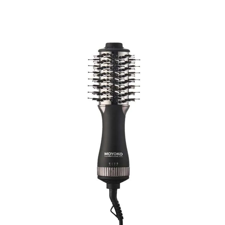 Moyoko MINI Magnitude Blowbrush Black — compact 2-in-1 hot air brush for drying and styling