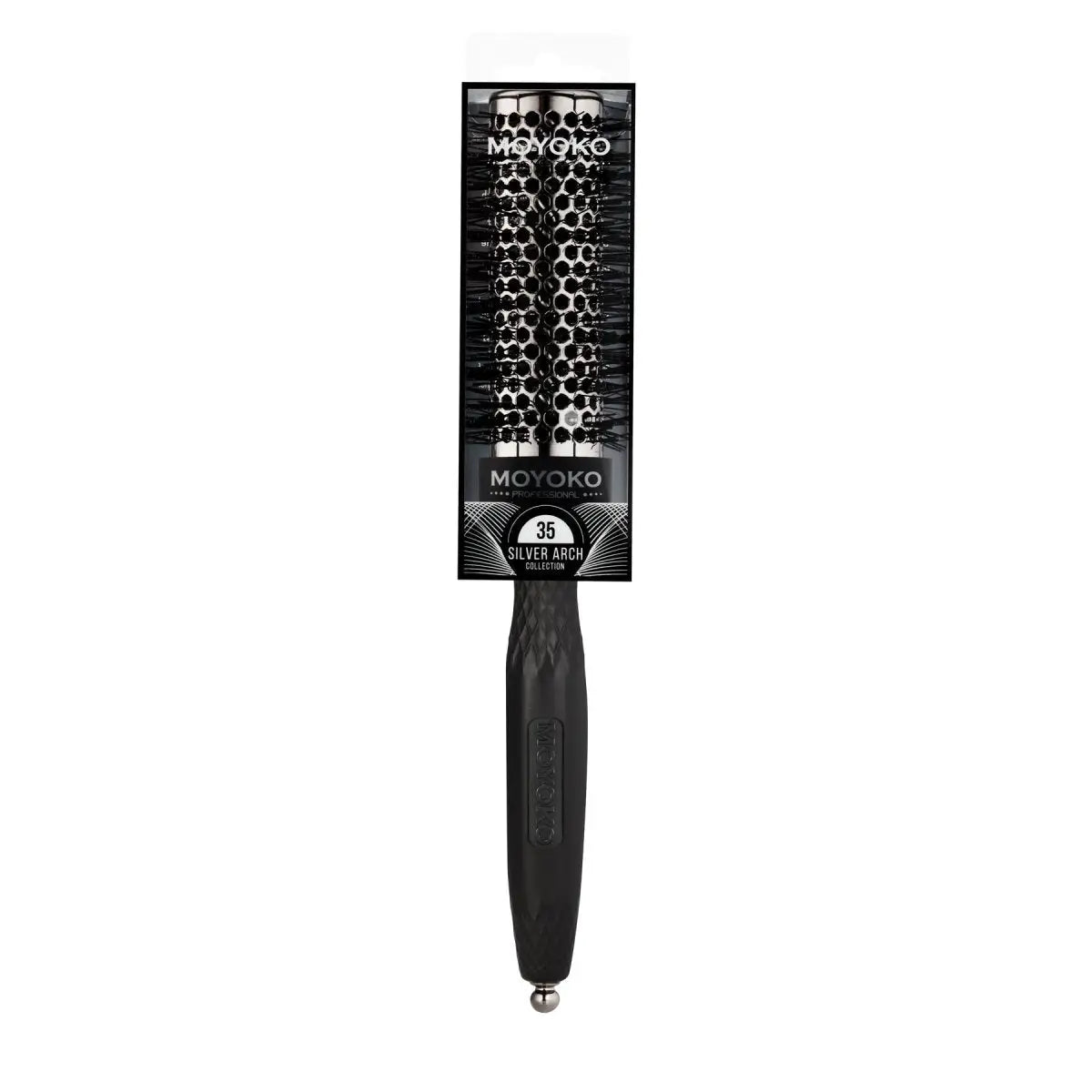 Moyoko Silver Arch 35mm Round Brush for Blow Drying & Hair Styling