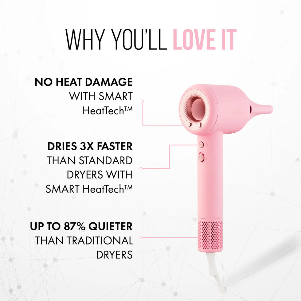 Moyoko Aria E9 Pink Hair Dryer — 3× Faster, Zero Heat Damage