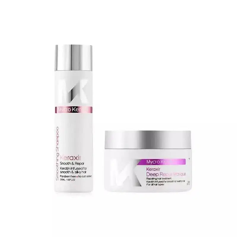 Mycro Keratin Keraxir: Smoothing Shampoo & Hair Mask Set | Keratin Hair Repair, Silky Smooth Hair, Deep Repair Masque