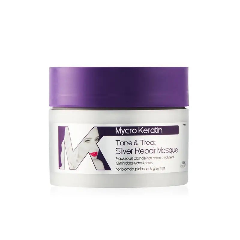 Mycro Keratin Silver Hair Masque: Tone & Treat for Blonde & Grey Hair. Purple Shampoo for Toning. Eliminate Yellow Tones.