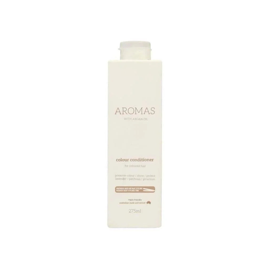 White bottle of Nak Aromas Colour Conditioner with Argan Oil 275ml for vibrant hair