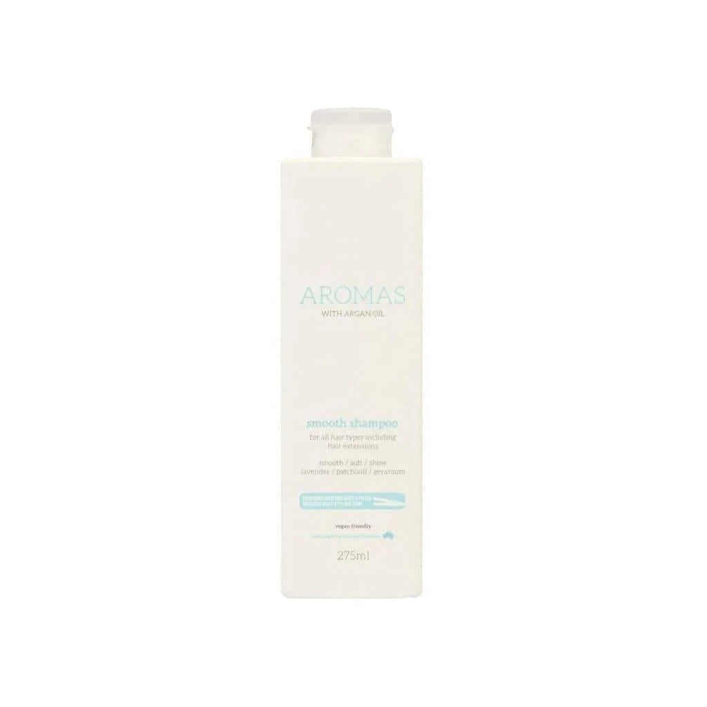 Nak Aromas Smooth Shampoo with Argan Oil 275ml bottle, ideal for hair extensions