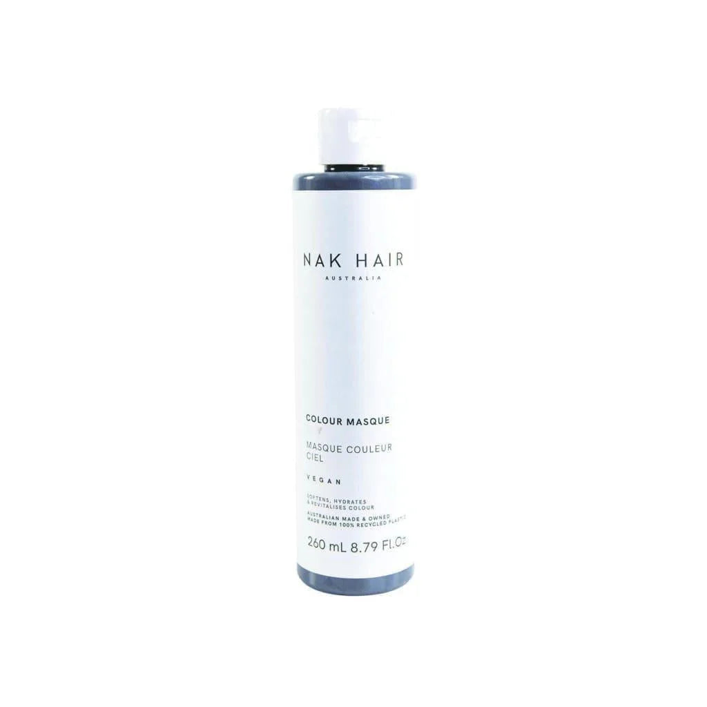 White bottle of NAK Hair Colour Masque Sky 260ml, delivering vivid color results