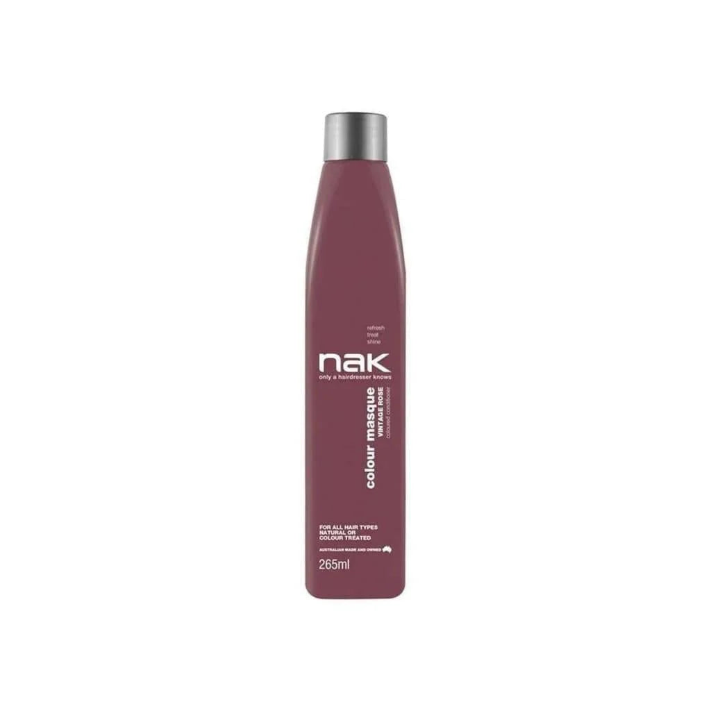 Nak Colour Masque Vintage Rose Conditioner 265ml: Burgundy bottle with silver cap