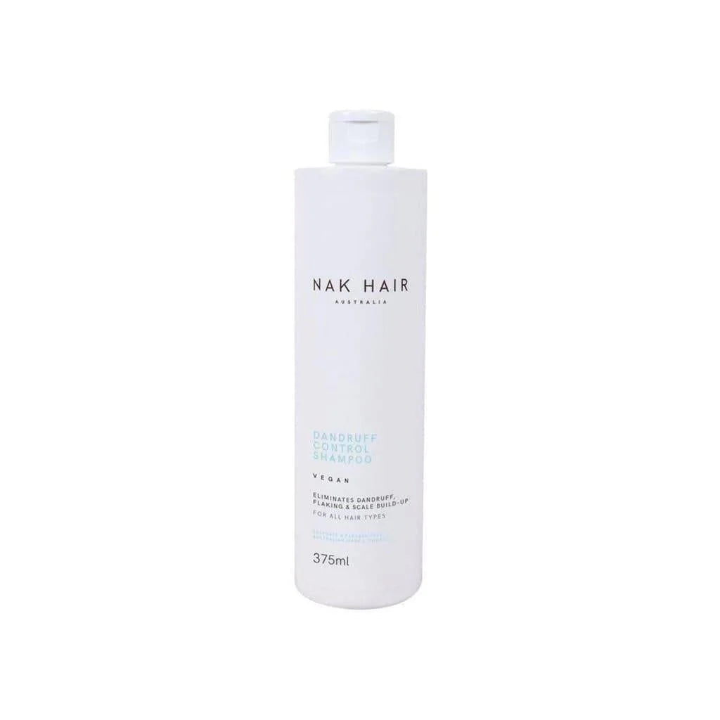 White bottle of Nak Dandruff Control Shampoo 375ml for problem scalps and dandruff control