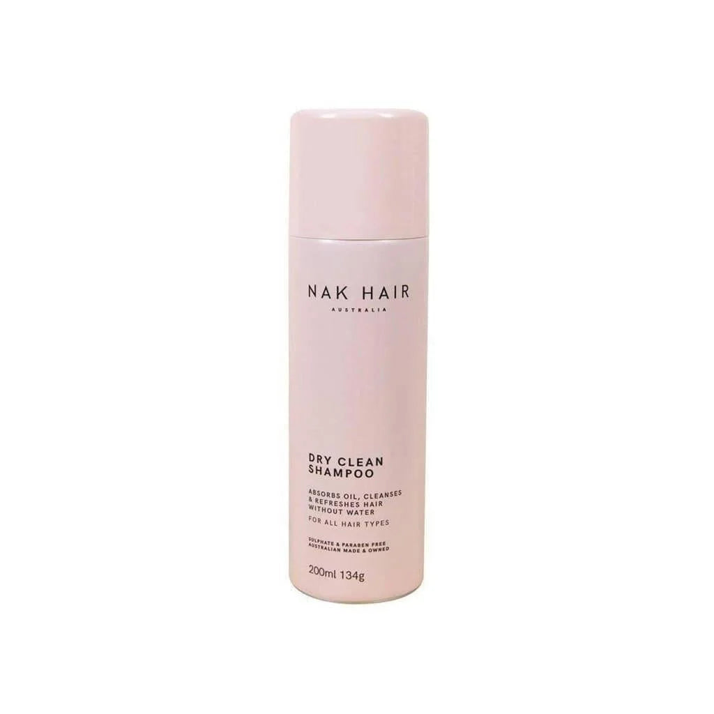 Pink bottle of NAK Signatures Dry Clean Shampoo 200ml for convenient dry clean hair care