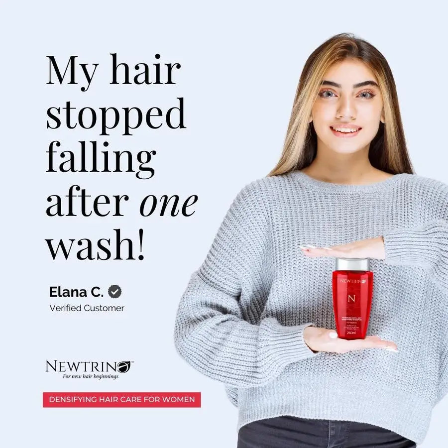 Newtrino 250ml Womens mt7 DNA Shampoo Sulfate/Sodium Chloride Free helps restore hair health without harsh chemicals.