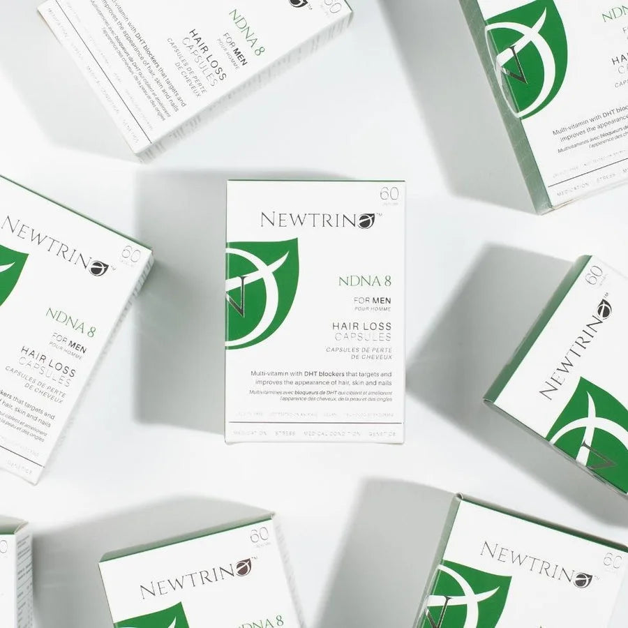 Newtrino NDNA 8 Hair Loss Capsules for Men - 60 Capsules. Hair Growth Supplement.