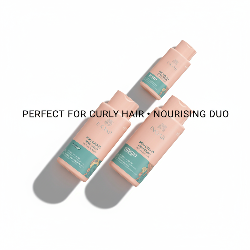 Inoar curl care shampoo and conditioner bundle with nourishing formula for curly hair