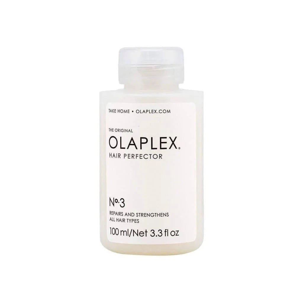 Bottle of Olaplex Hair Perfector No.3, bond building technology for color-treated hair