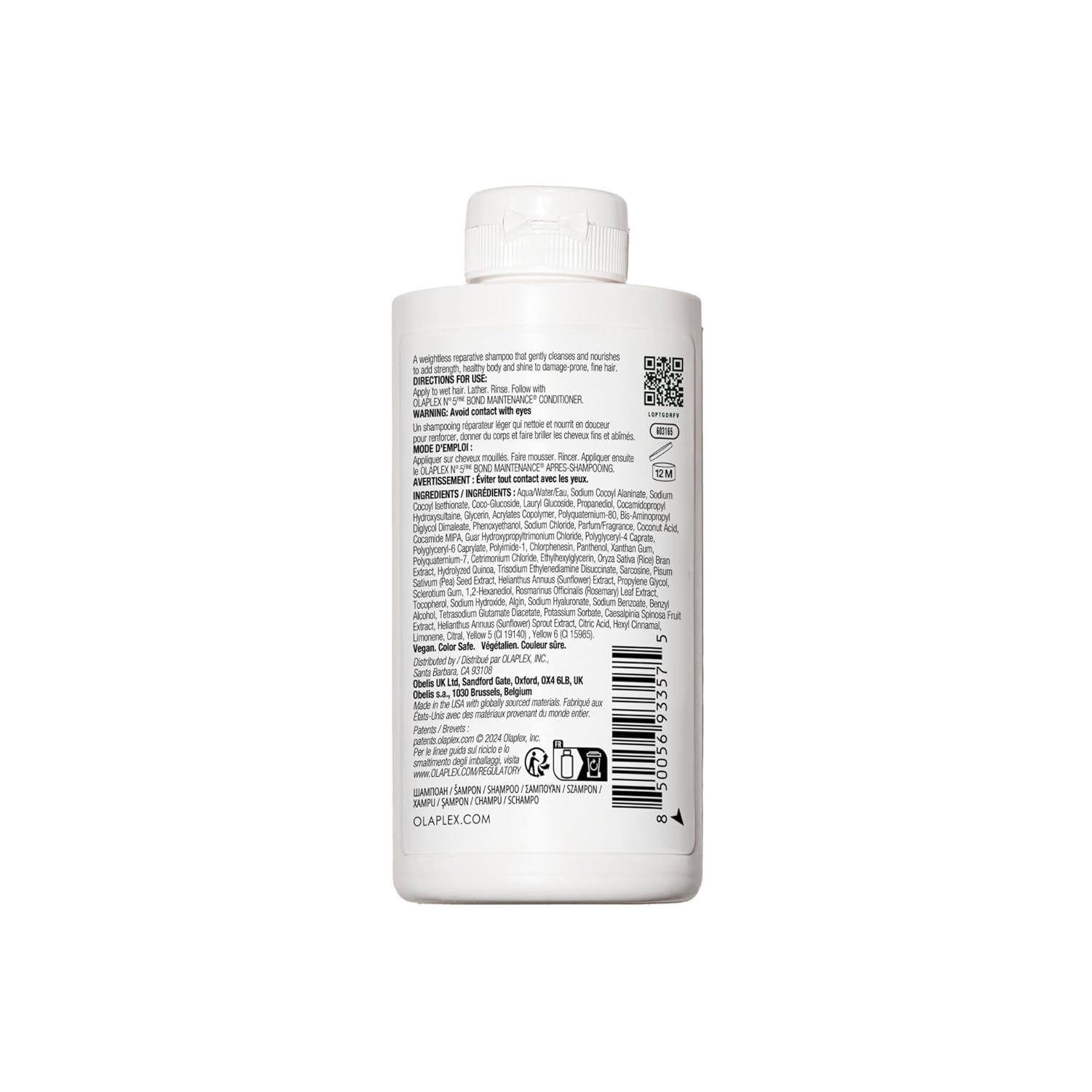 Olaplex No.4 Bond Maintenance Shampoo 250ml bottle with clear labeling on the back for hair repair