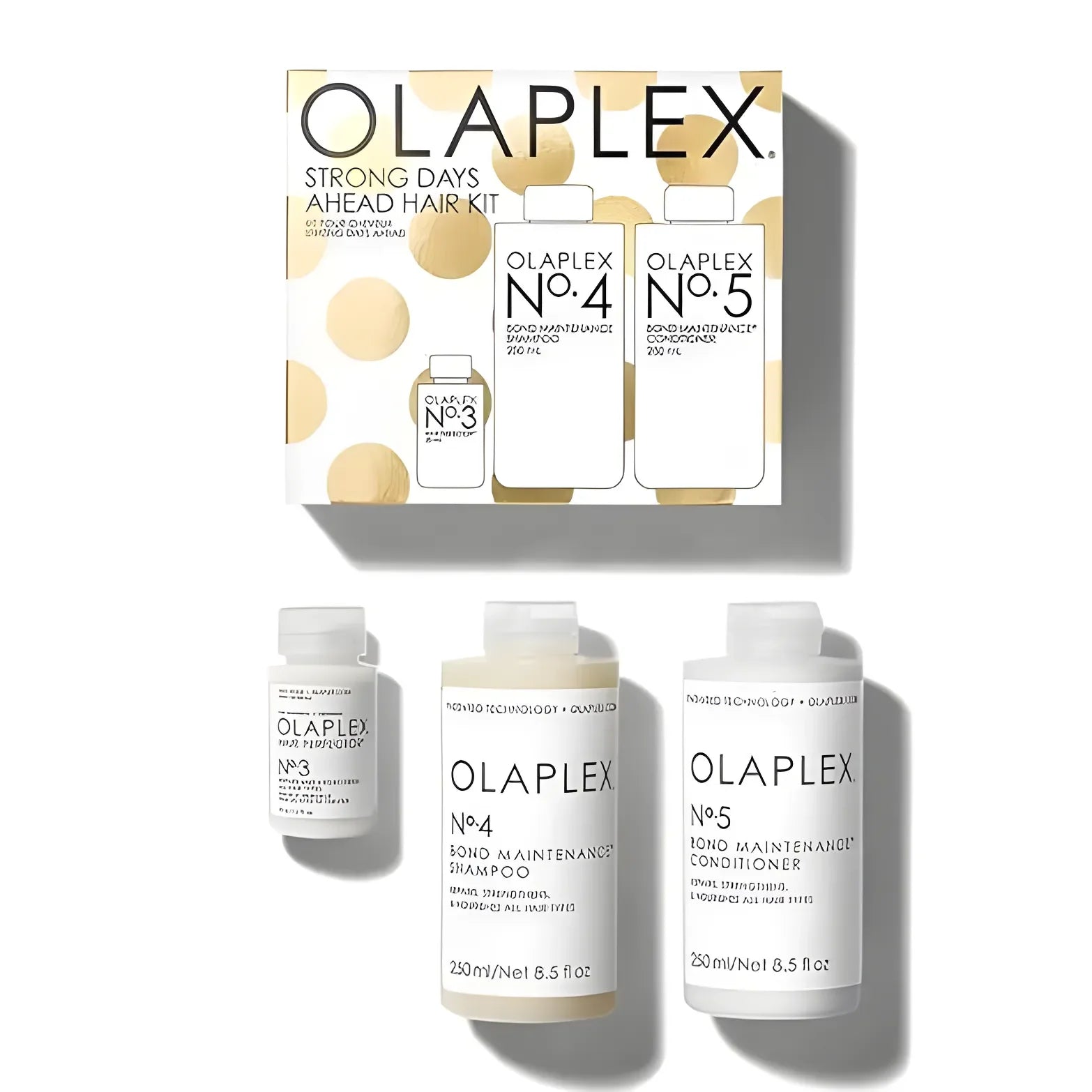 Olaplex Strong Days Ahead Hair Kit: No. 3, 4, 5. Bond Repair Shampoo & Conditioner Set.