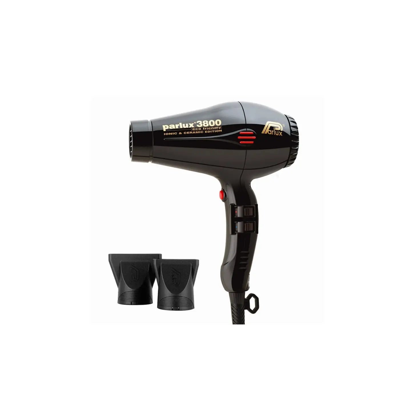 Parlux 3800 Eco Friendly Black Hair Dryer: Professional, Ionic & Ceramic. Powerful, lightweight, and eco-conscious. Buy Now!