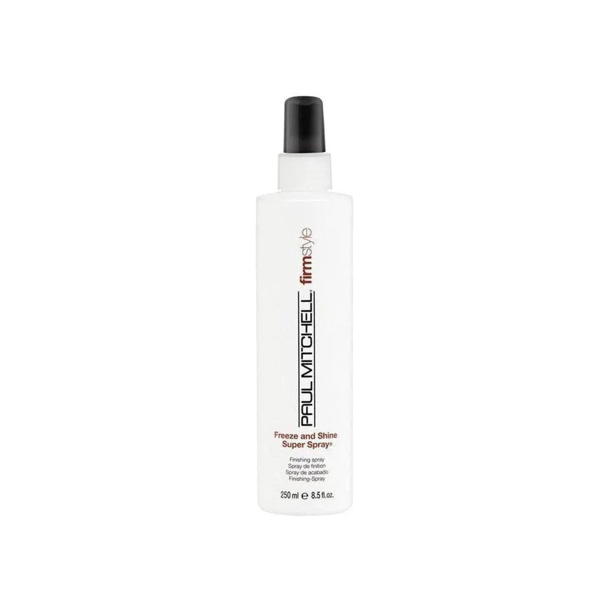 Paul Mitchell Freeze and Shine Spray 250ml hair product bottle for ultimate shine