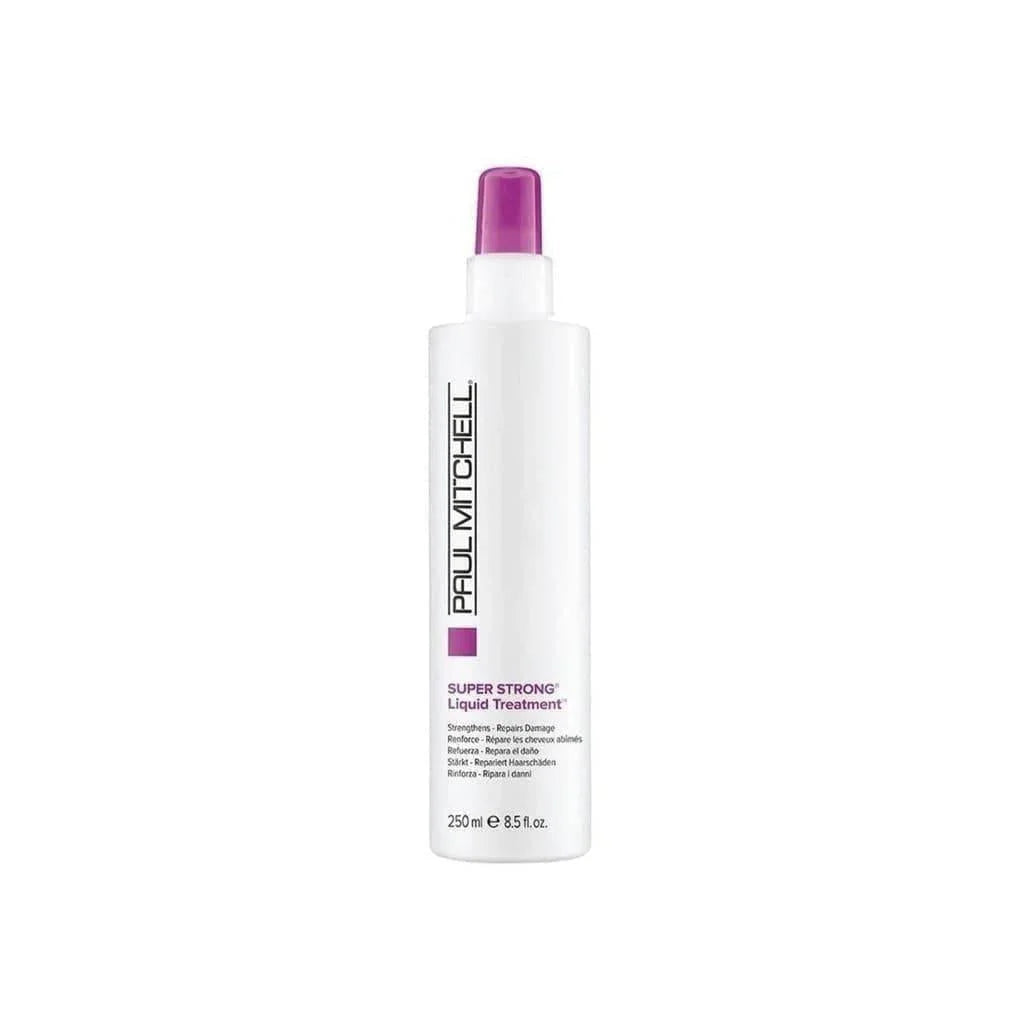 White bottle of Paul Mitchell Super Strong Liquid Treatment for split ends