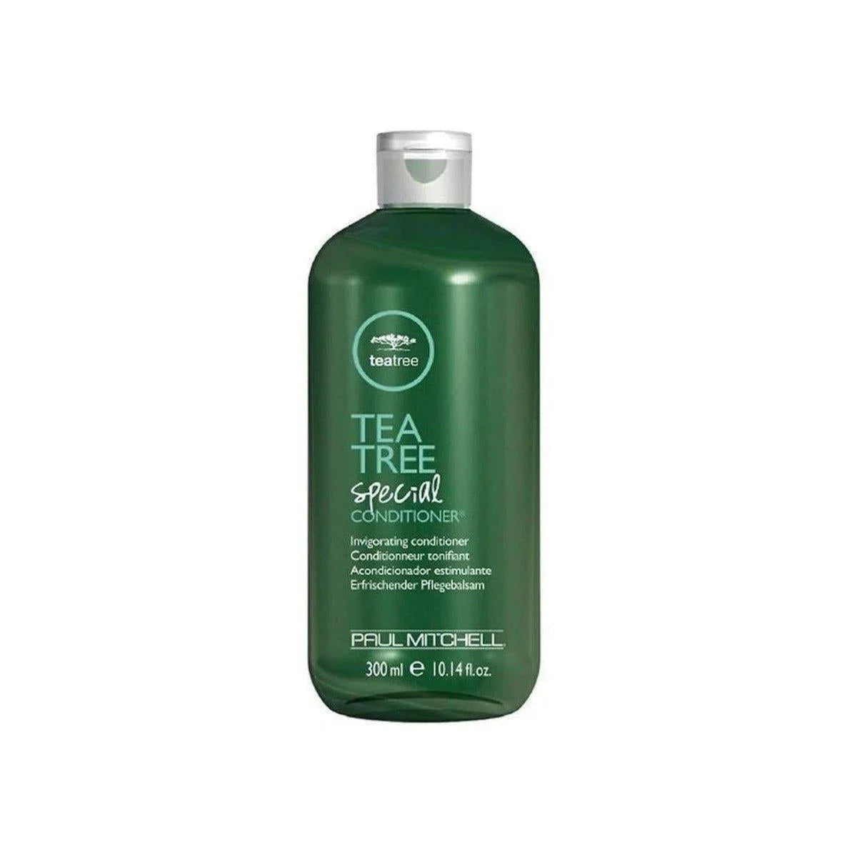 Green bottle of Paul Mitchell Tea Tree Conditioner 300ml for nourishing hair care