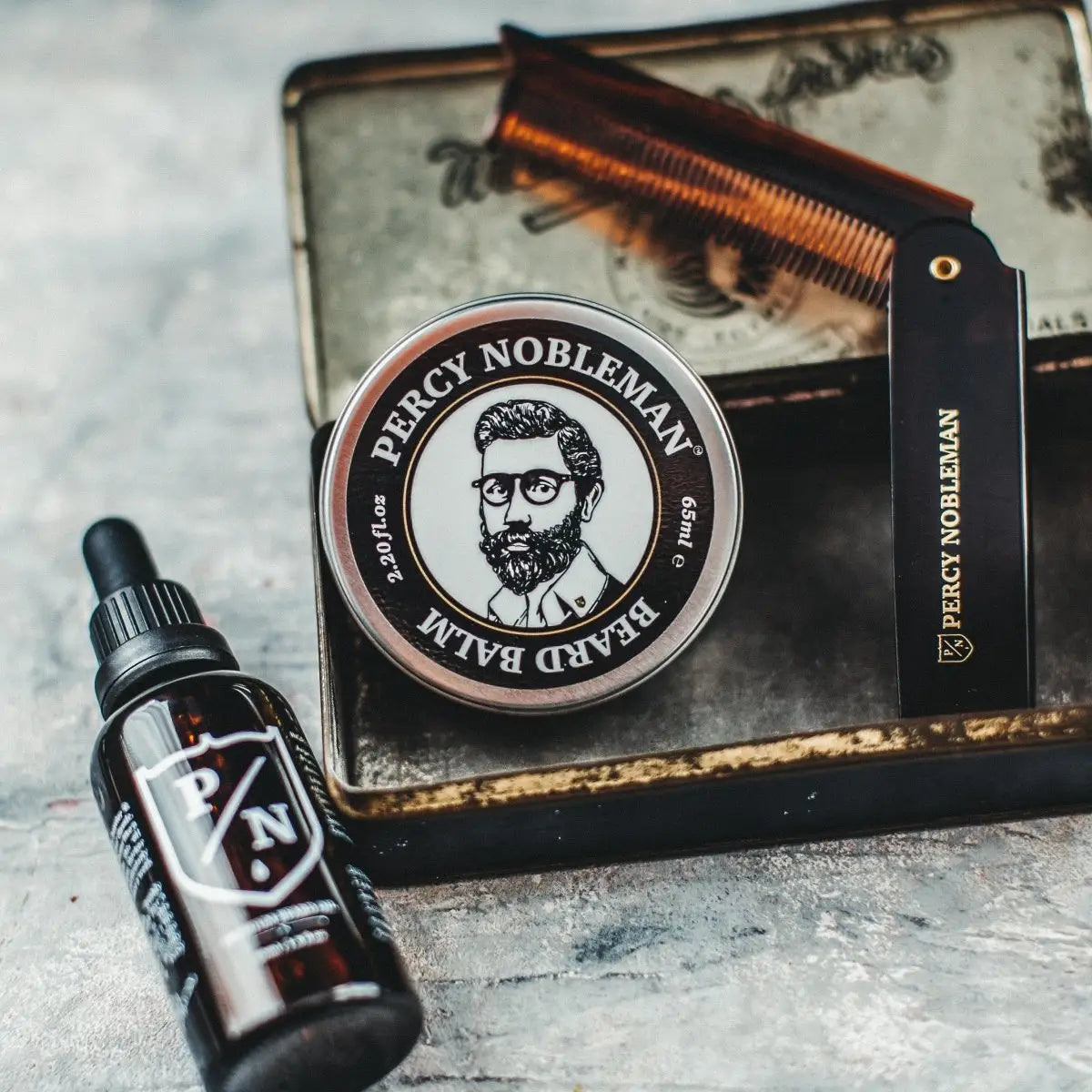 Percy Nobleman Beard Care Kit: Balm, Oil & Comb. Premium Grooming for Men.