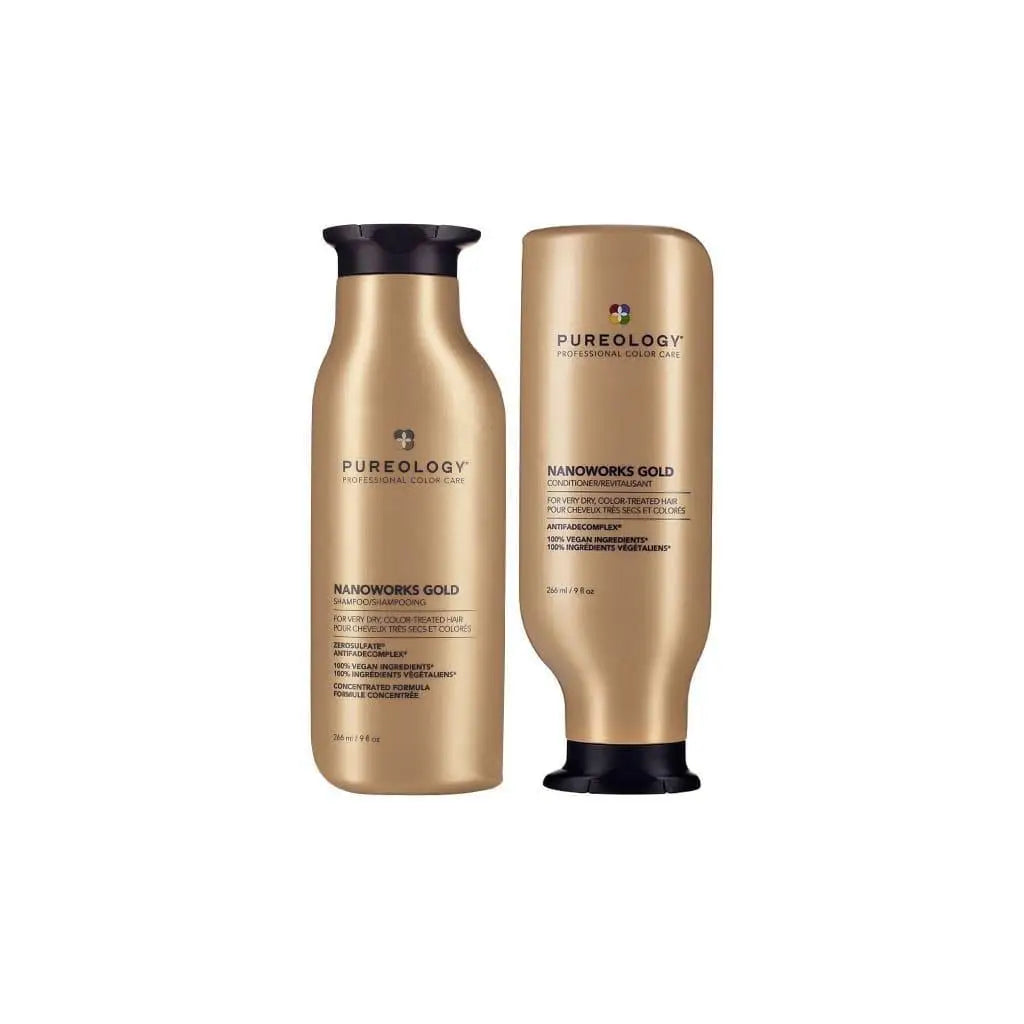 Pureology Nanoworks Gold Shampoo & Conditioner Set - Color-Treated Hair Care - Vegan & Sulfate-Free