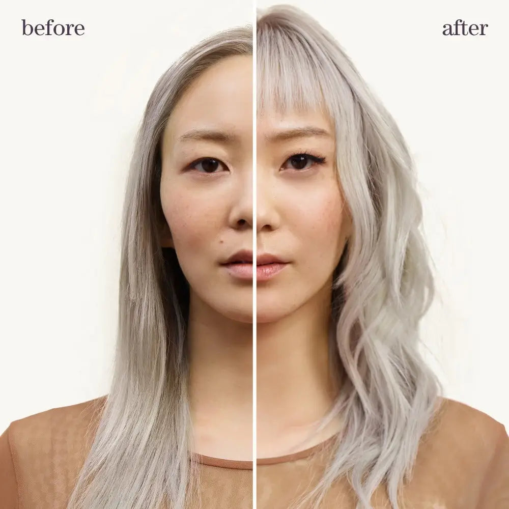 Pureology Volume: Before & After Hair Transformation. Fuller, voluminous hair result with Pure Volume Trio Bundle from Partners Hair Design.