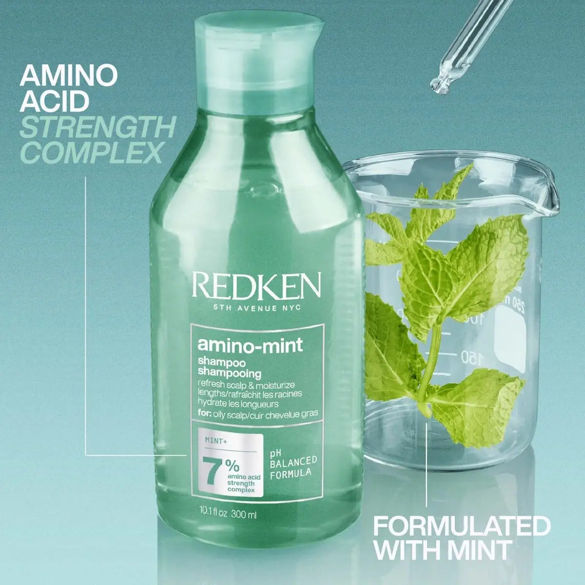 Redken Amino-Mint Cooling Shampoo for Oily Scalp | Refreshing Mint & Amino Acids for a Balanced Scalp