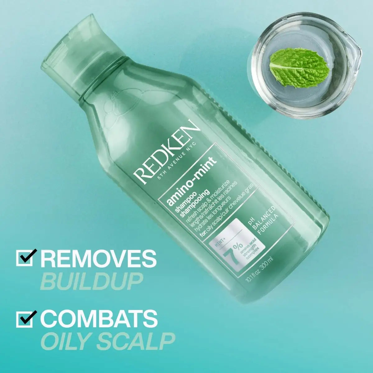 Redken Amino-Mint Shampoo: Oily Scalp Solution. Removes Buildup, Combats Oil! Cooling, Refreshing, and Cleansing Haircare.