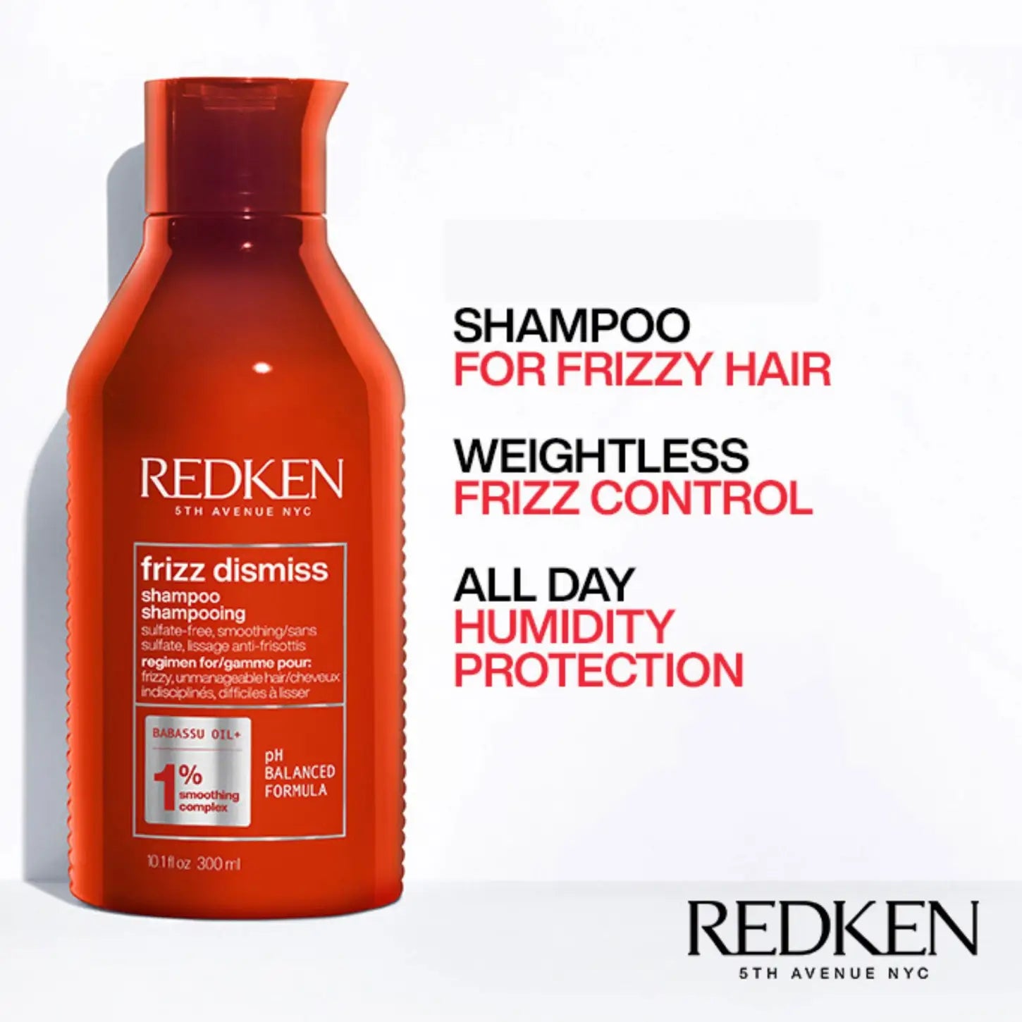 Redken Frizz Dismiss Shampoo - Frizz Control, 300ml. Best shampoo for frizzy hair, 5th Avenue NYC Brand.