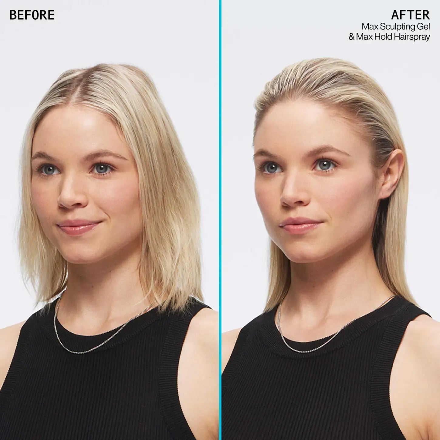 Before & After: Sleek Hairstyle with Redken Max Hold Gel & Hairspray