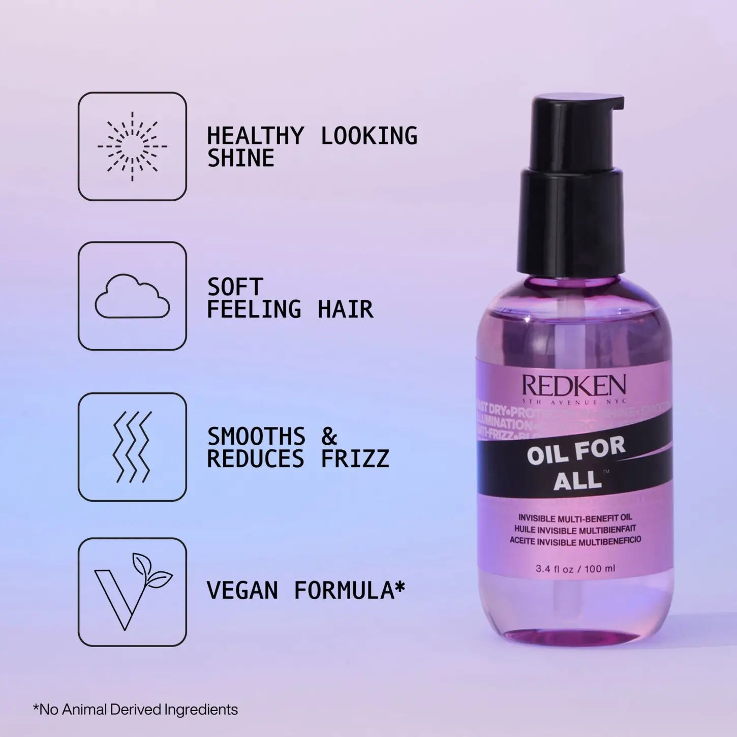 Redken Oil for All: Hair Oil for Shine, Frizz Control & Softness. Vegan Formula. Redken Hair Product Image.