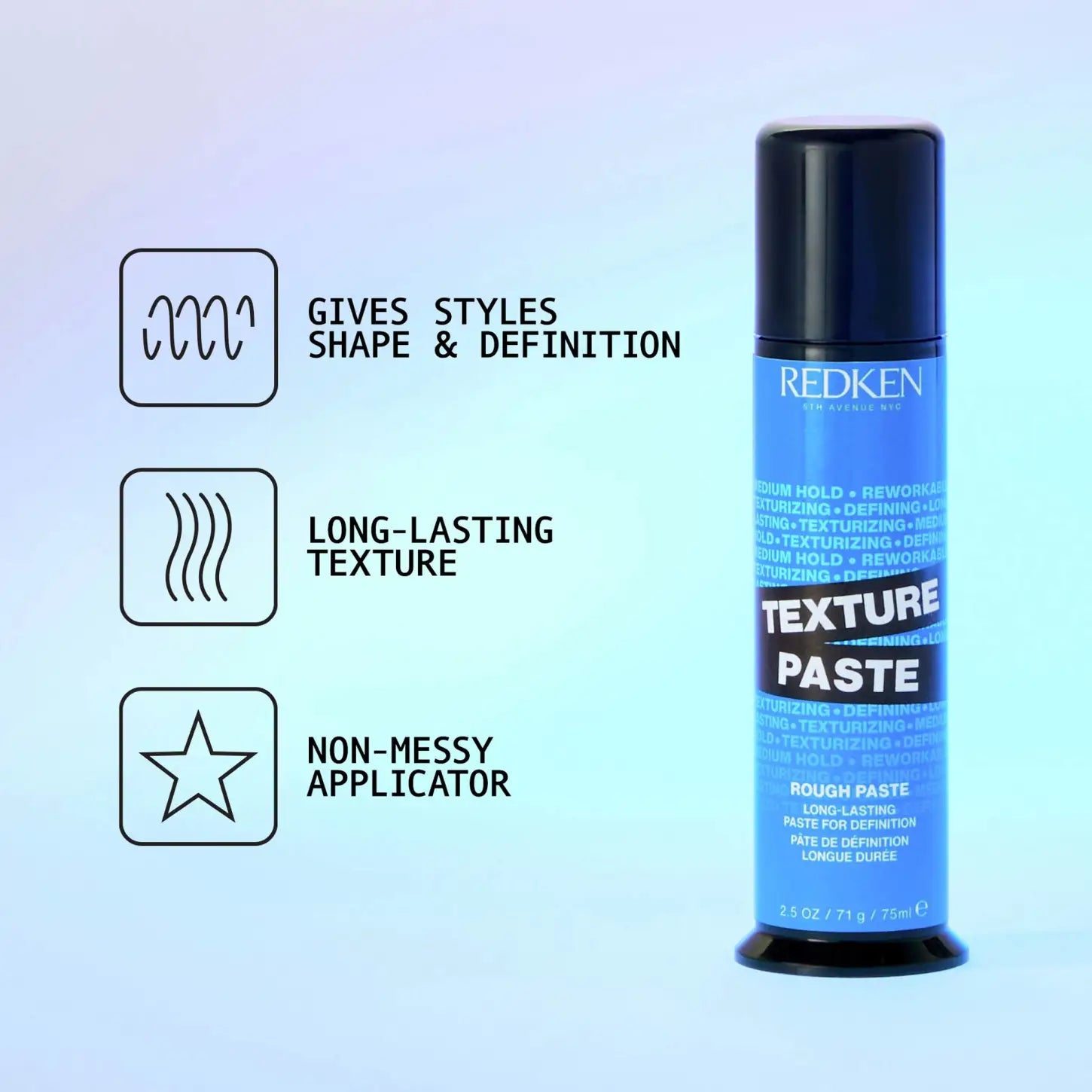 Redken Texture Paste: Define & Style - 75ml | Hair Styling Product for Texture, Definition & Hold