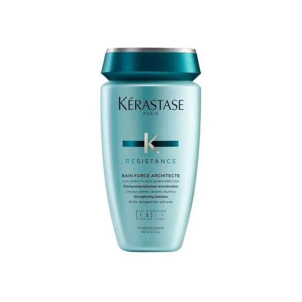 Kerastase Resistance Bain Force Architecte Shampoo - Repair & Strengthen Damaged Hair, Split Ends Treatment