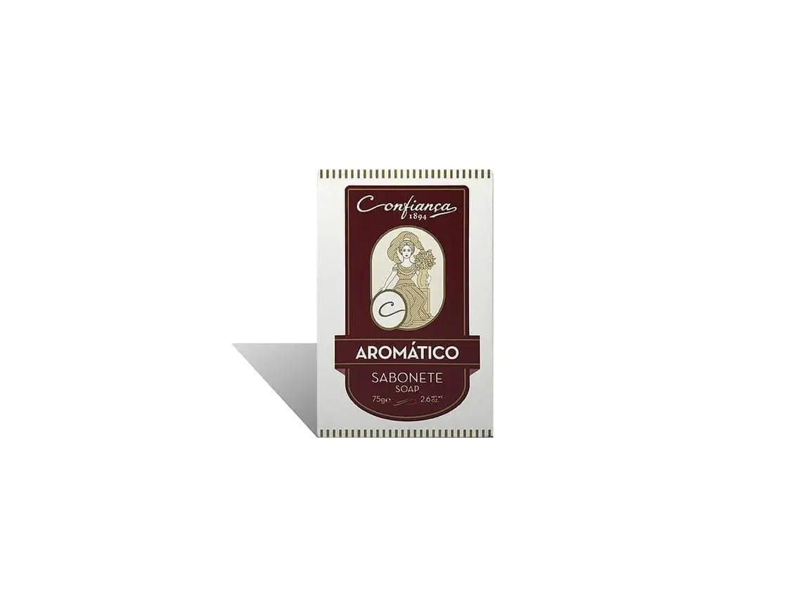 Capri almond chocolate bar displayed with Sabonete Confianca Aromatic Soap 75g