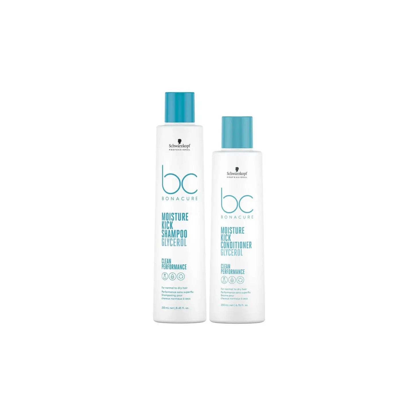 Schwarzkopf BC Moisture Kick: Shampoo & Conditioner for Dry Hair | Hydrating Hair Care Set