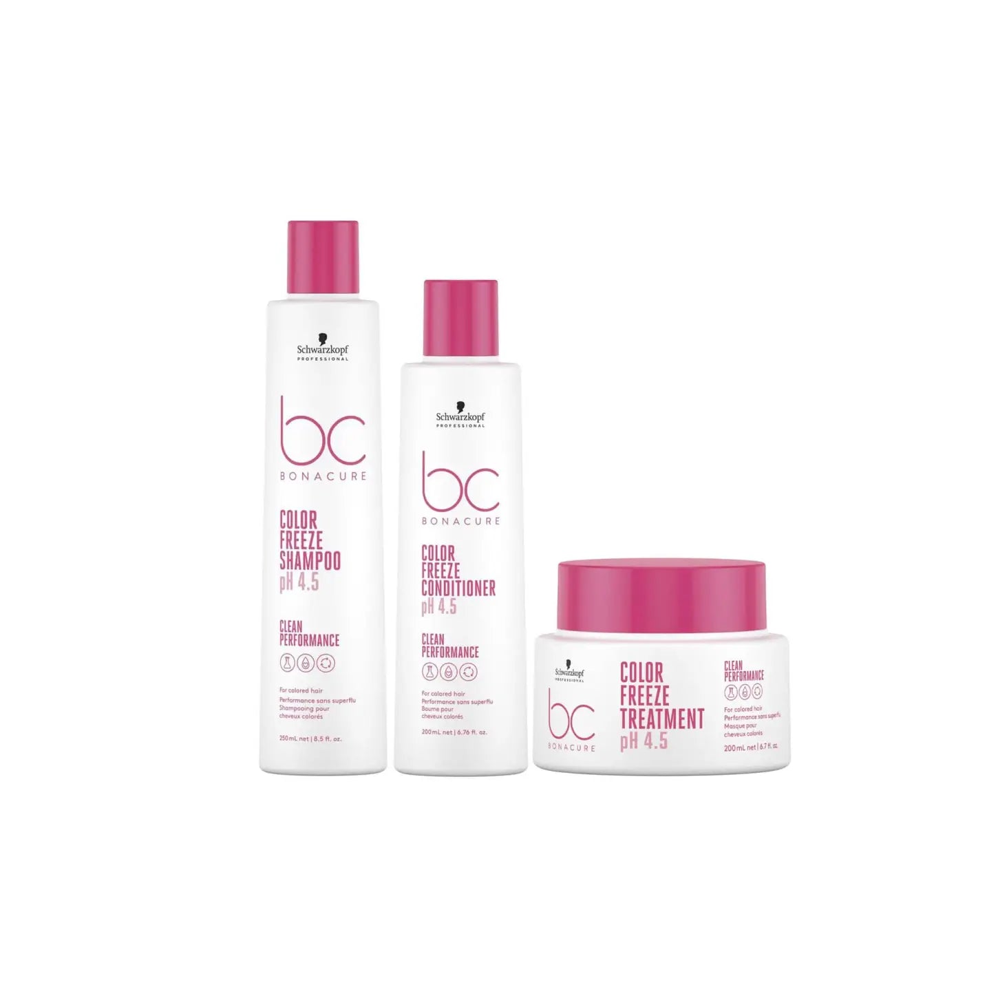 Schwarzkopf BC Color Freeze Trio: Shampoo, Conditioner & Treatment for Color-Treated Hair. Color Protection & Shine!