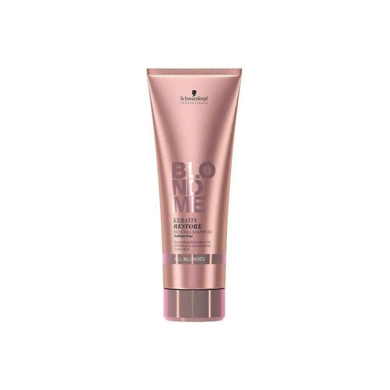 Rose gold tube of Schwarzkopf BlondMe Restore Bond Shampoo for all blondes - 250ml