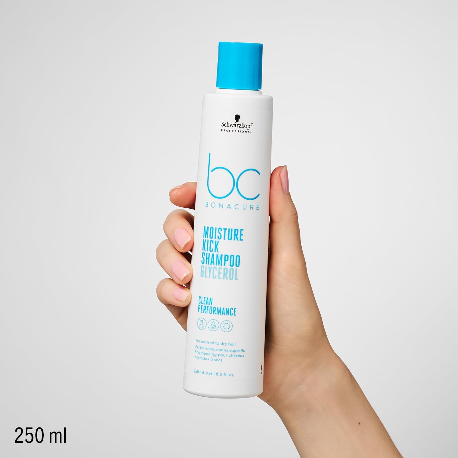 Schwarzkopf Bonacure Moisture Kick Shampoo 250ml for Normal to Dry Hair: Moisturizing, Professional Haircare