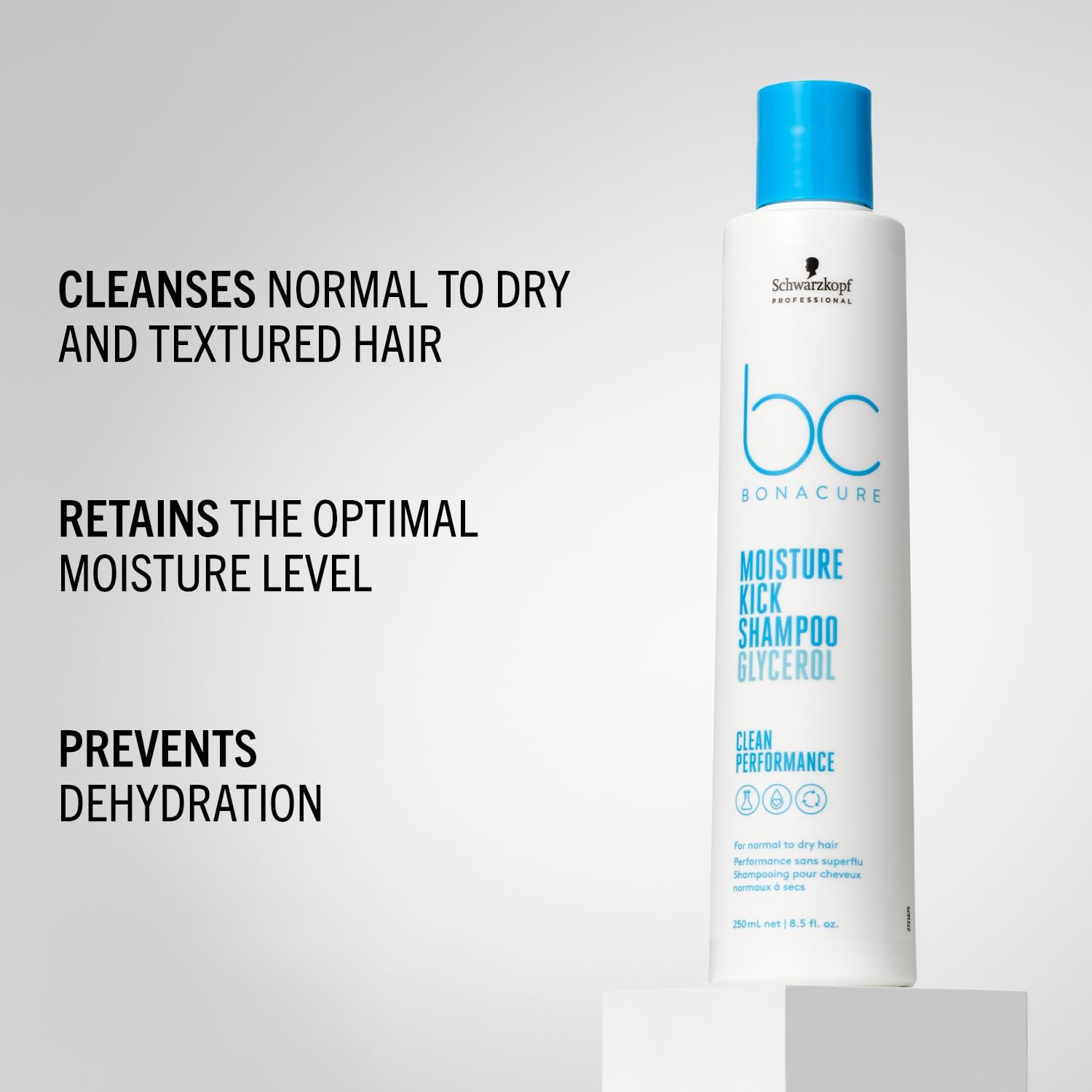 Schwarzkopf Bonacure Moisture Kick Shampoo: Hydrating Shampoo for Dry Hair with Glycerol, Vegan Formula