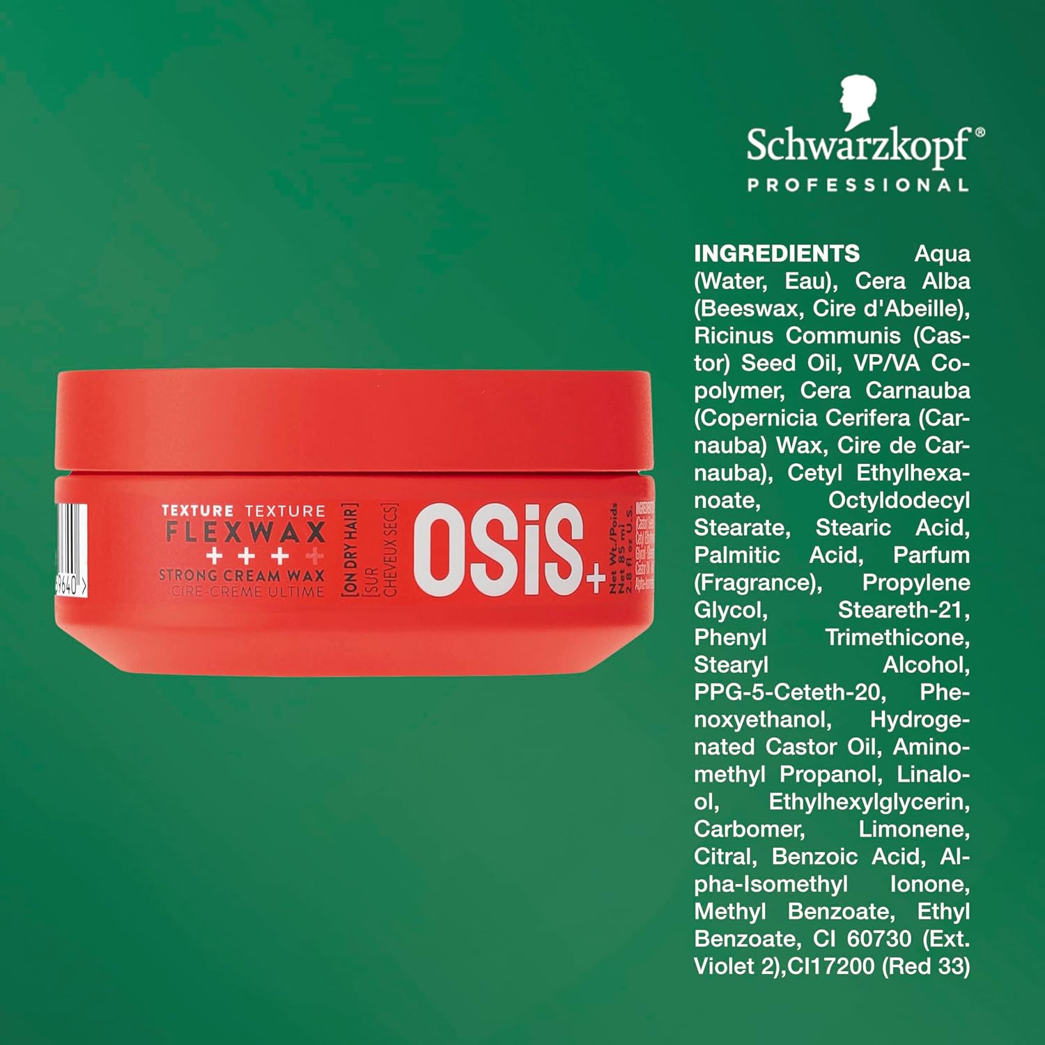Schwarzkopf OSiS Flexwax Ultra Strong Cream Wax 85ml offers lasting hold for creative styling and a sleek finish.