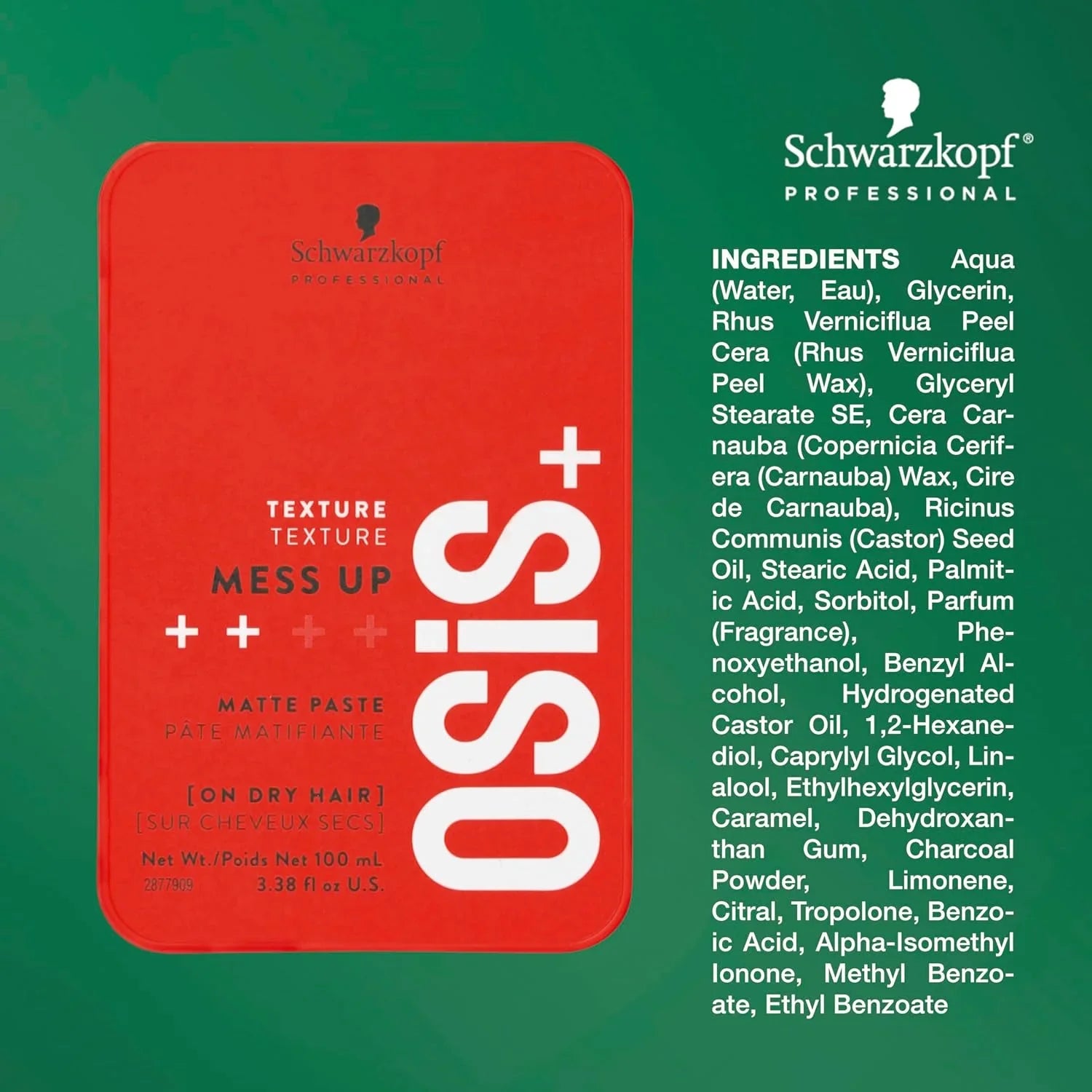Schwarzkopf OSIS+ Mess Up Matte Paste: Texture, Hold & Style for Dry Hair