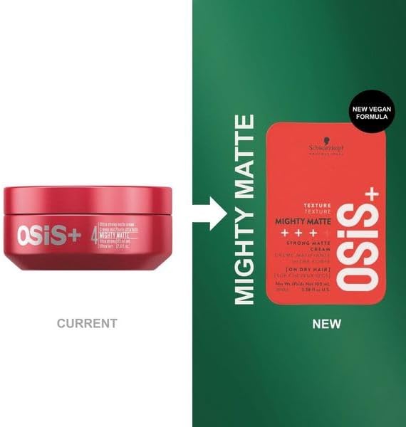 Schwarzkopf OSiS+ Mighty Matte: Strong Hold Hair Cream. Matte Finish. Style & Texture for Men & Women.
