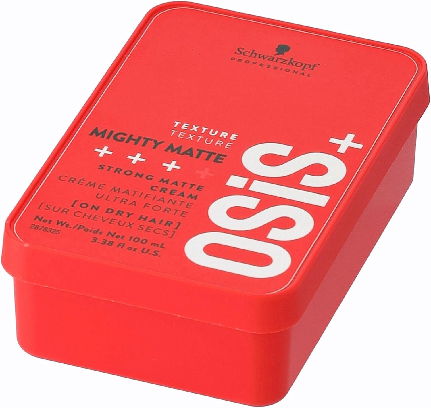 Schwarzkopf OSIS+ Mighty Matte: Strong hold matte hair cream for textured styles in a red container.