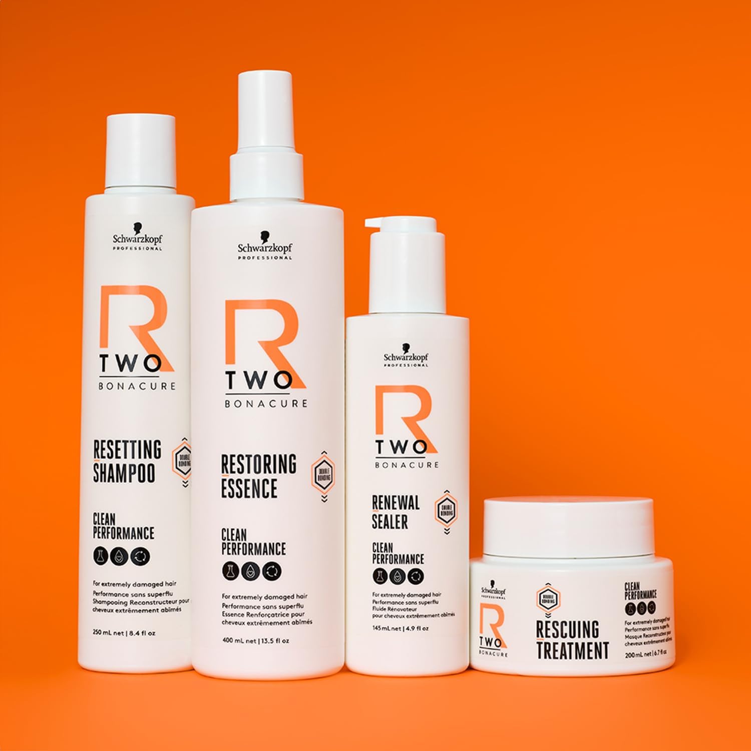 Schwarzkopf R-Two: Shampoo, Essence, Sealer, Treatment for Damaged Hair. Professional hair care products.