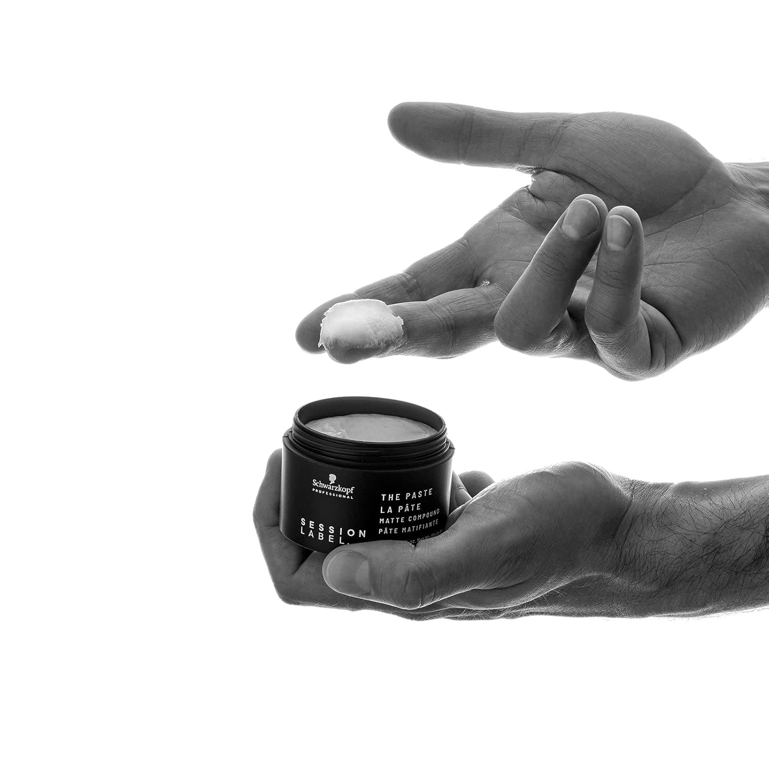 Schwarzkopf The Paste: Style your hair with matte finish! Professional hair styling product being applied. Buy Now!