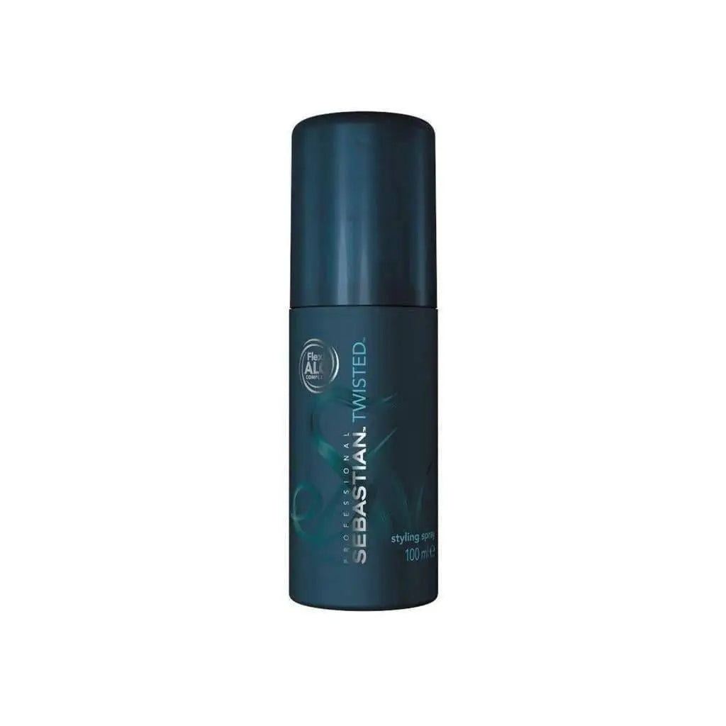 Dark teal cylindrical bottle of Sebastian Professional Curl Reviver Spray - 100ml