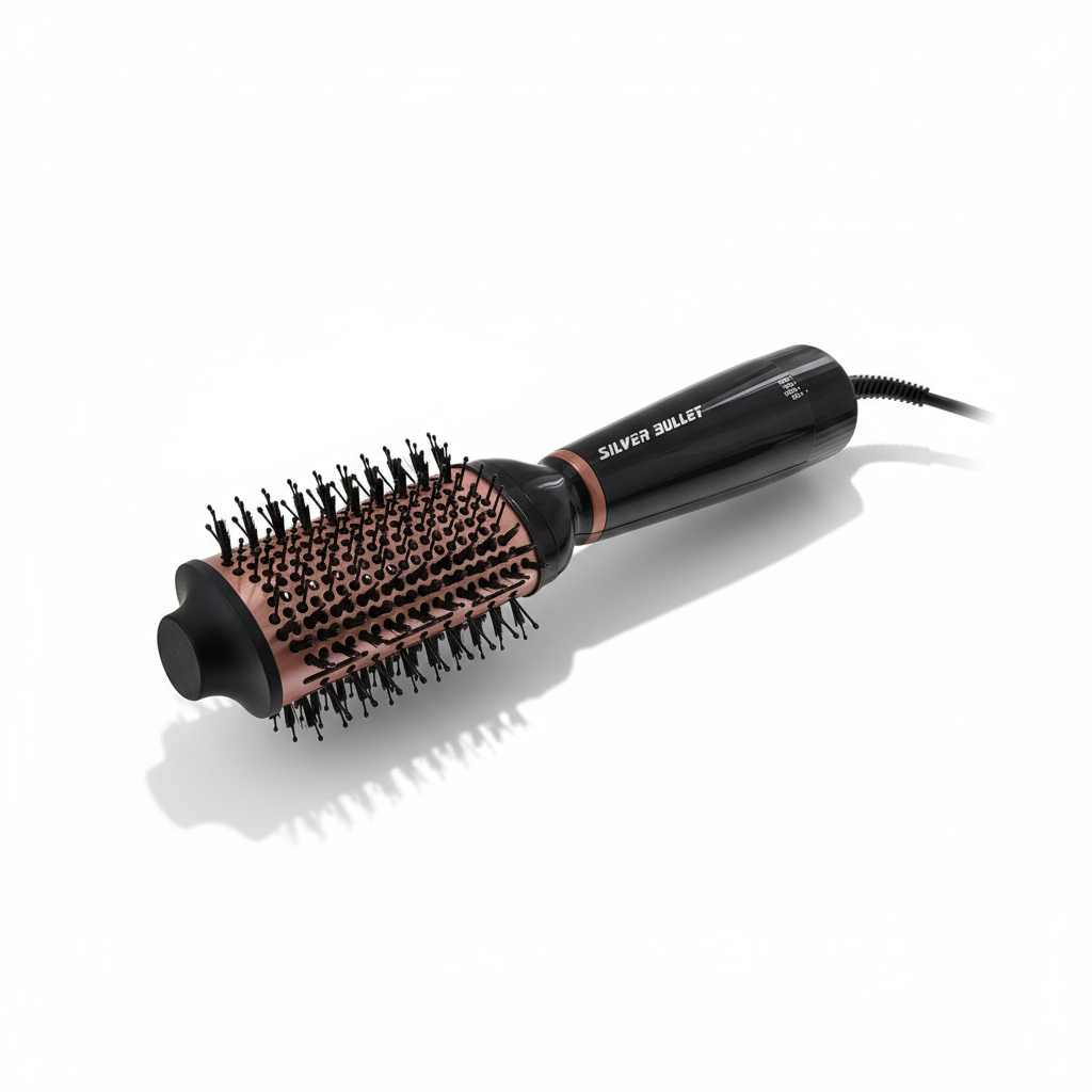 Silver Bullet Bliss Hot Air Brush with round barrel and bristles for styling and volumizing hair