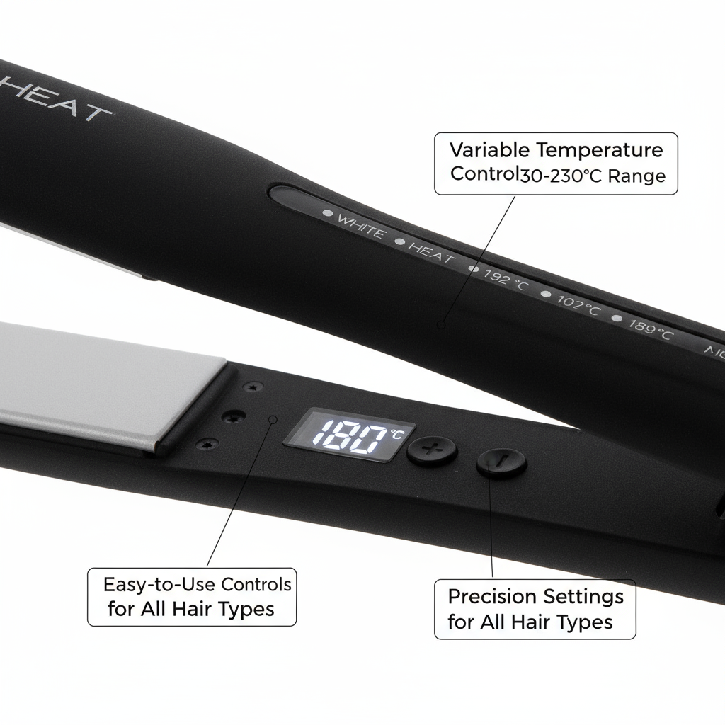 Silver Bullet White Heat hair straightener 25mm with variable temperature control and digital display