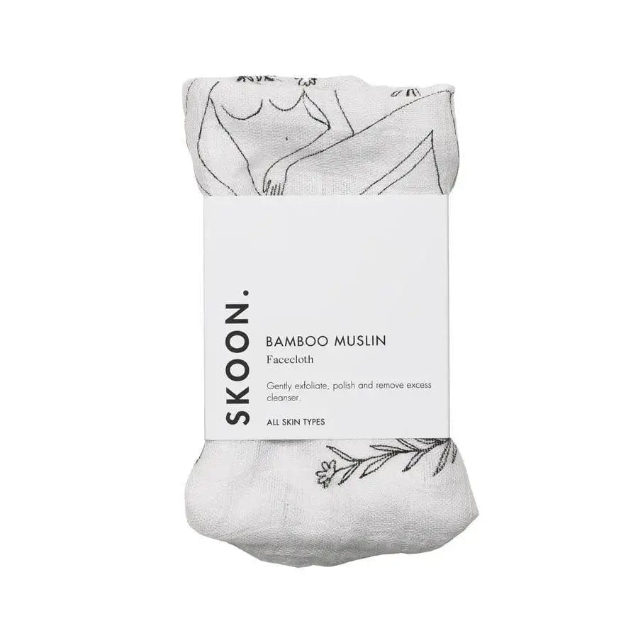 Skoon Bamboo Muslin Face Cloth: Exfoliating Facial Cleansing Tool